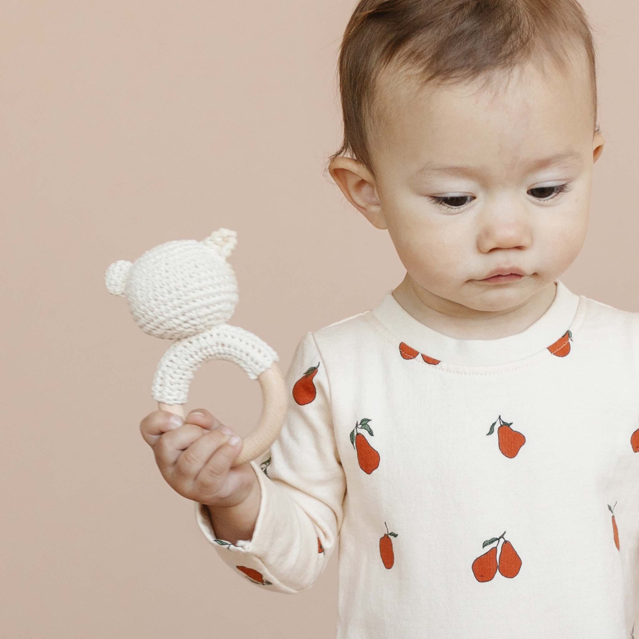 Crochet Bear Teether & Rattle