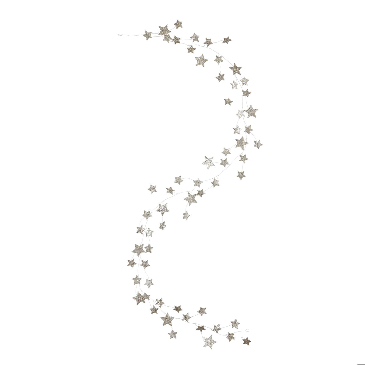 Silver Star Glitter Garland