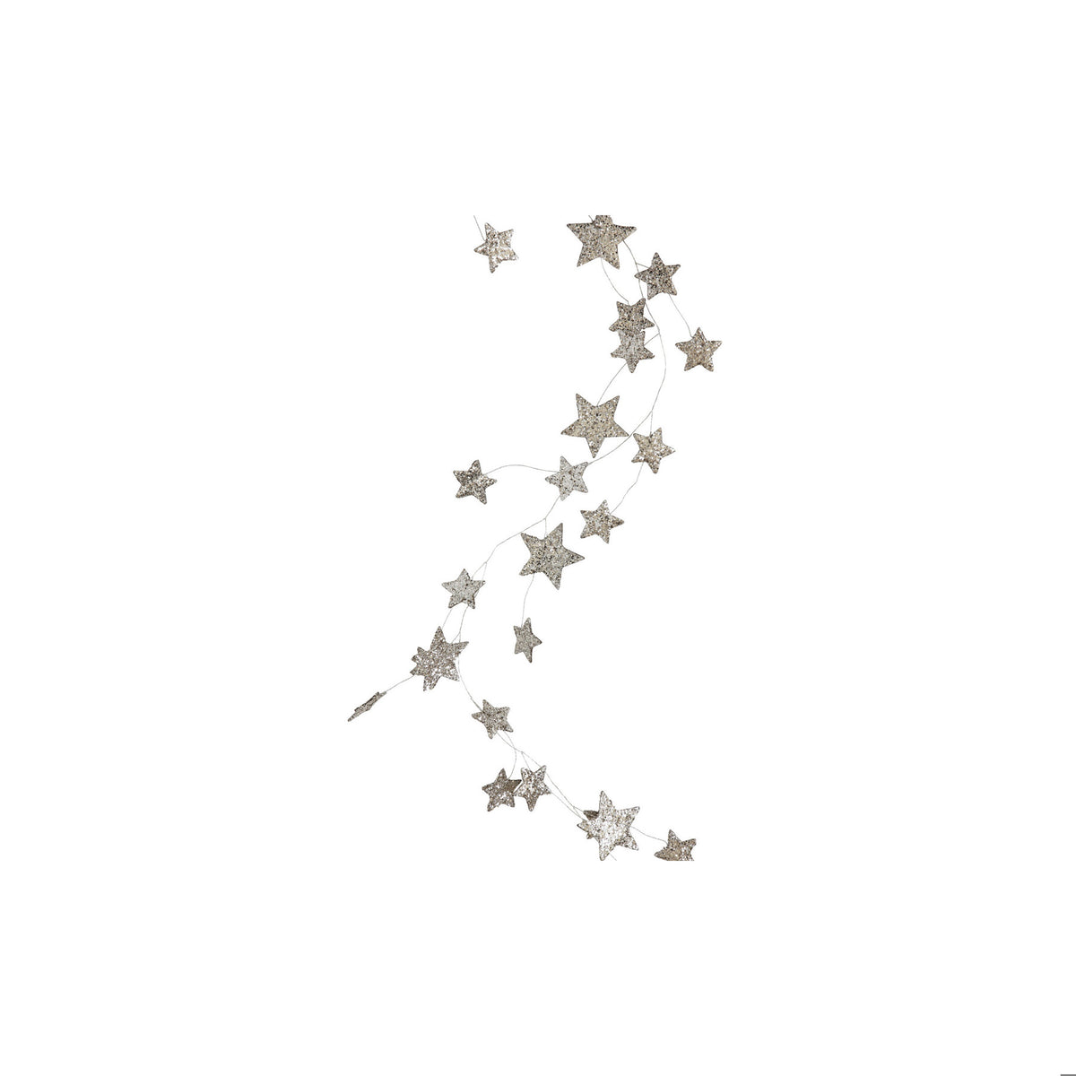 Silver Star Glitter Garland
