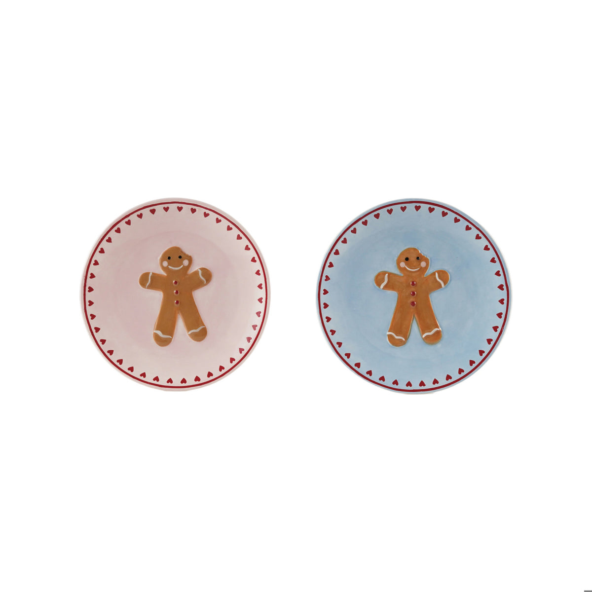 Gingerbread & Hearts Hand-Painted Plate