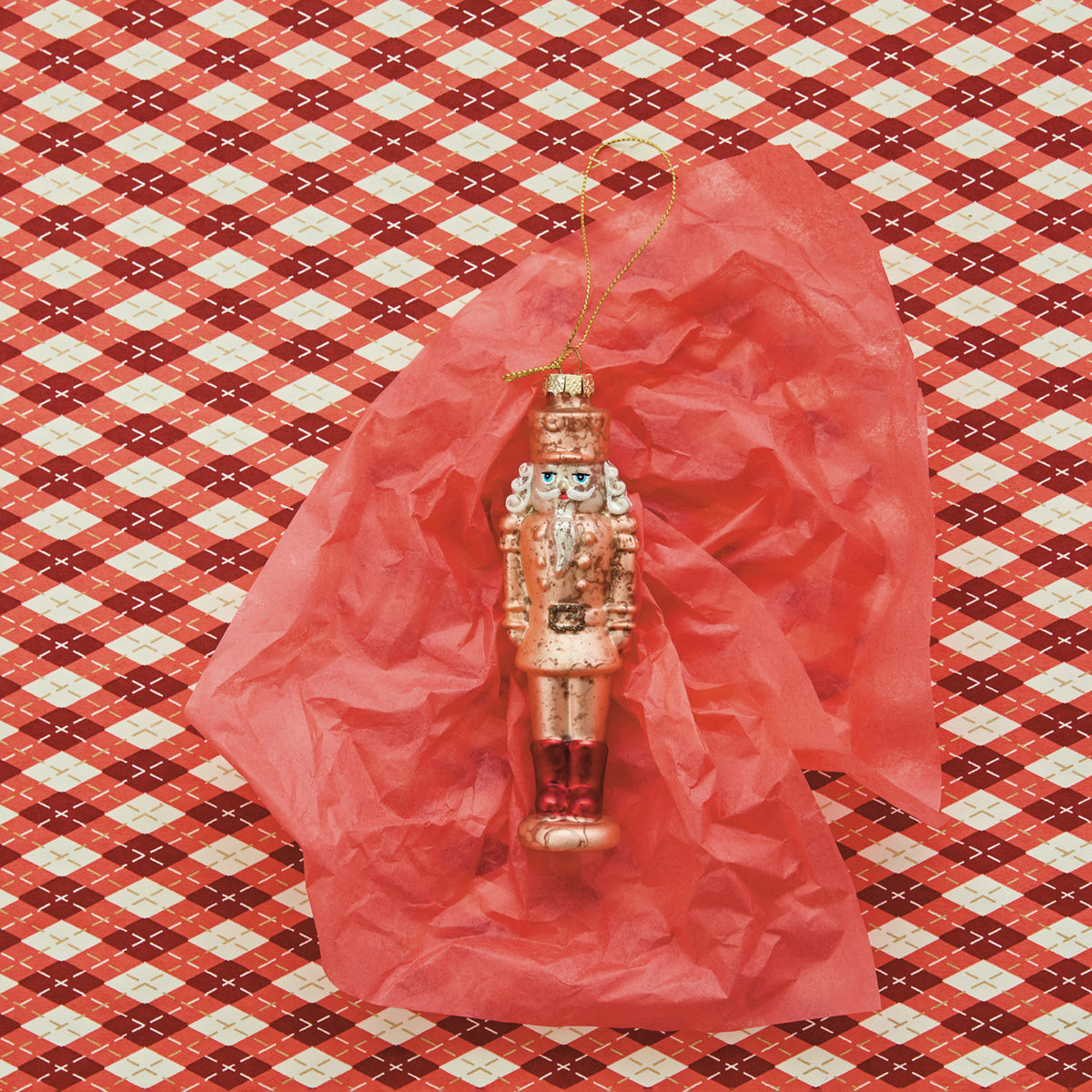 Mercury Glass Nutcracker Ornament